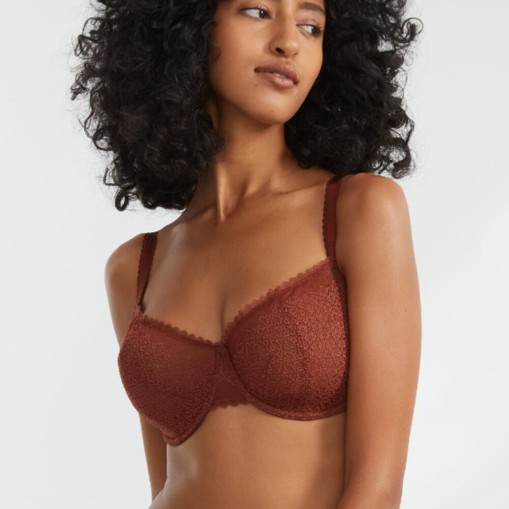 Bare Necessities Lace Bra in Rust